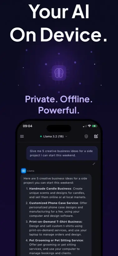 Local LLM running on iPhone.